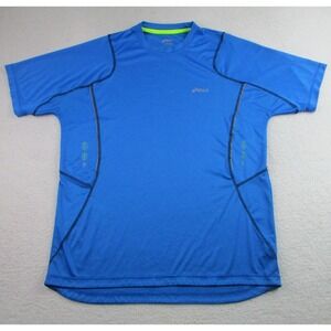 Asics Shirt Mens Large Blue Athletic Performance Tee Lightweight‎ Running Top L
